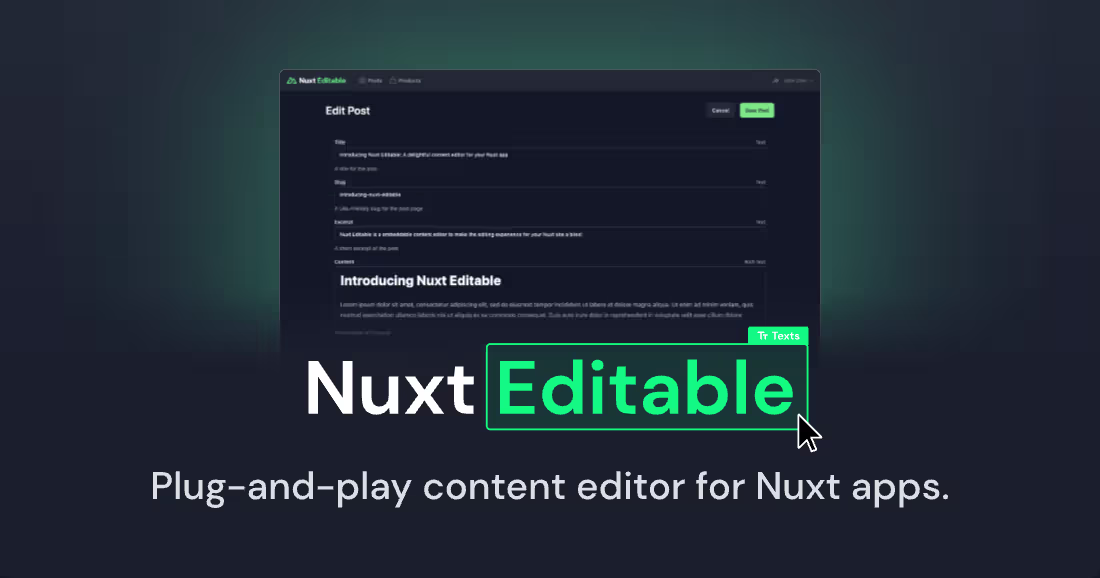 Cover image for Nuxt Editable