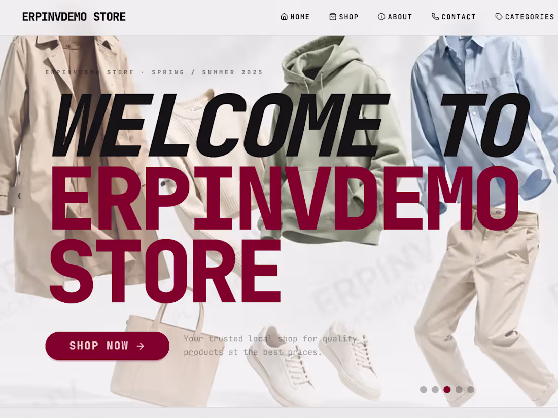 Cover image for e commerce demo made using erpinv