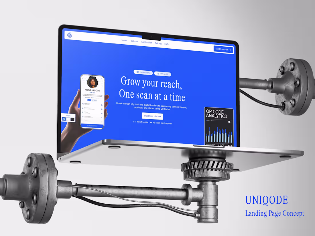 Cover image for Uniqode - SaaS Landing Page Redesign Concept