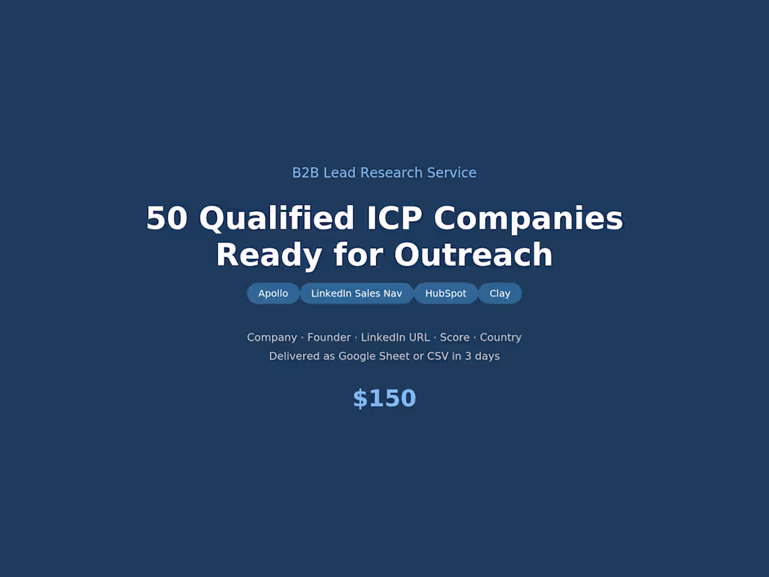 Cover image for CP Lead List - 50 Qualified B2B SaaS Companies
