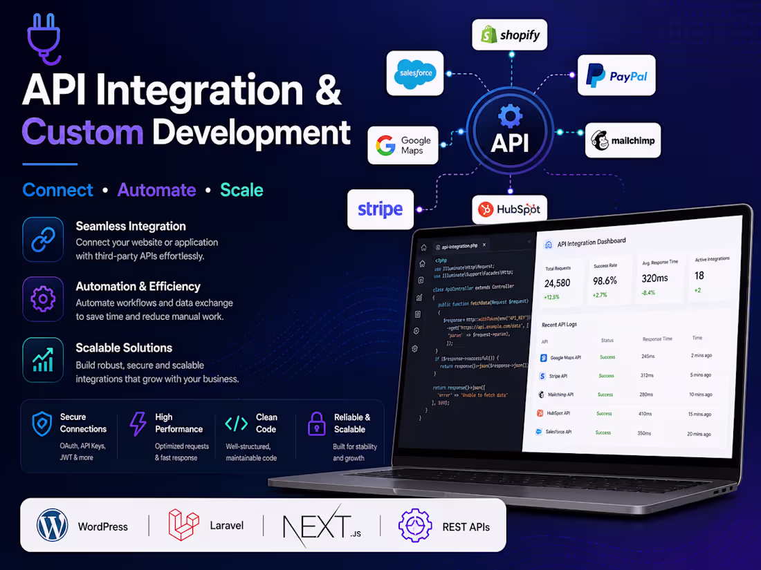 Cover image for 🔌 API Integration & Custom Feature Development