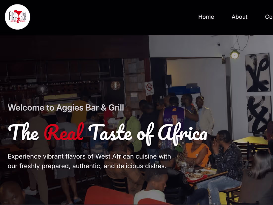 Cover image for  Aggies Bar & Grill — Restaurant Web Application