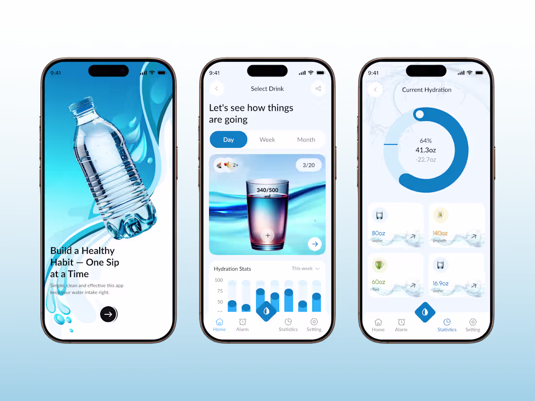 Cover image for AI Water Tracker Reminder Mobile App