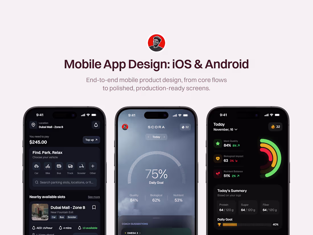 Cover image for Mobile App Design, iOS and Android