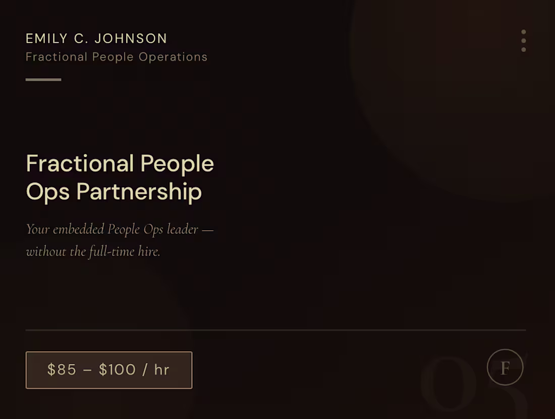 Cover image for Fractional People Ops Partnership