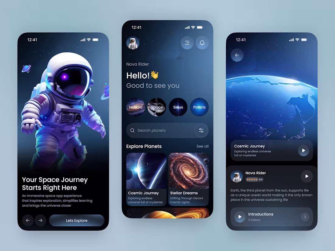 Cover image for Space Learning Mobile App UI