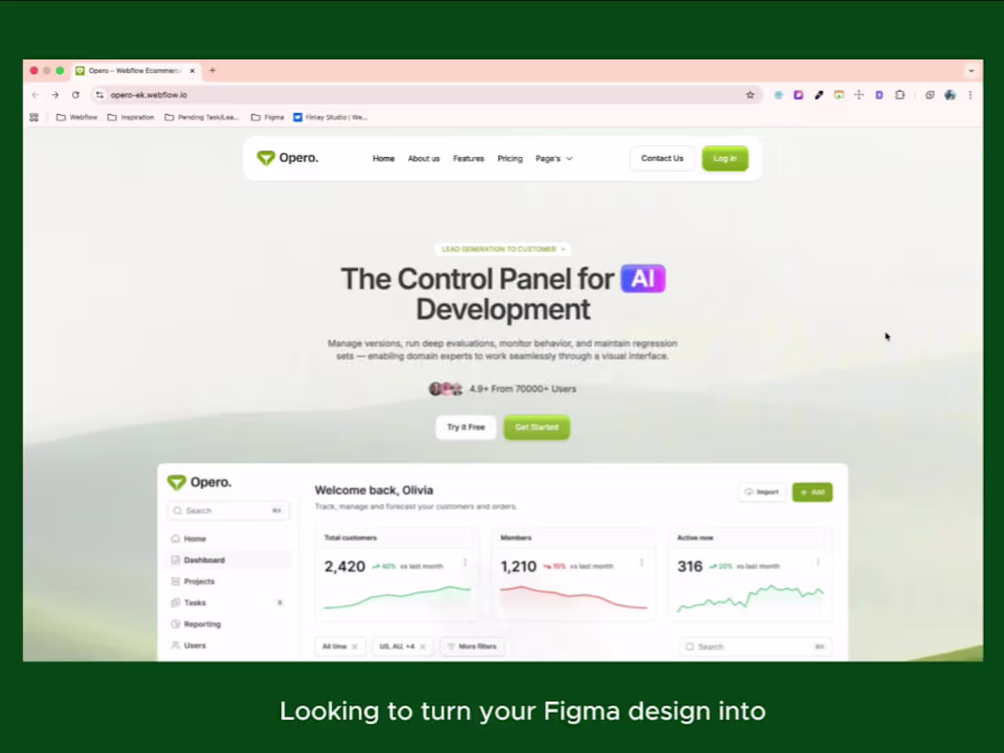 Cover image for Opero Landing page