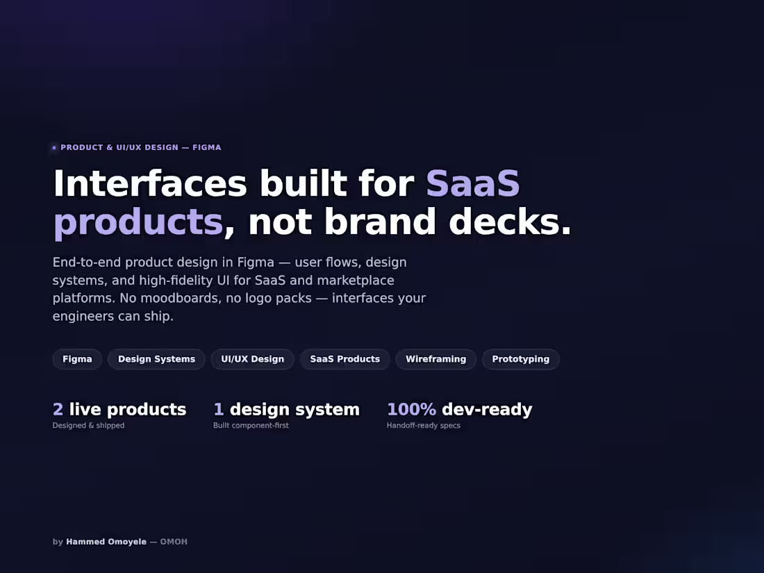 Cover image for Product Design, UI & UX Design for SaaS using Figma
