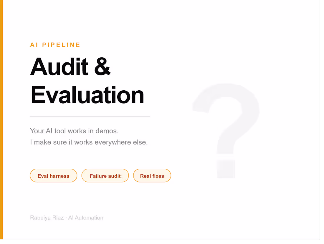 Cover image for AI Pipeline Audit & Evaluation