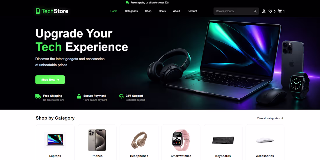 Cover image for TechStore - E-commerce Website