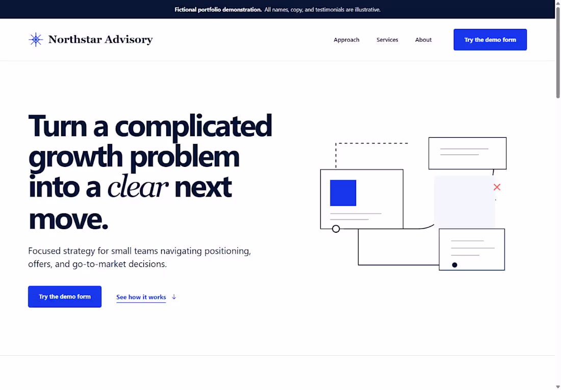 Cover image for Northstar Advisory — Fictional Consultant Landing Page