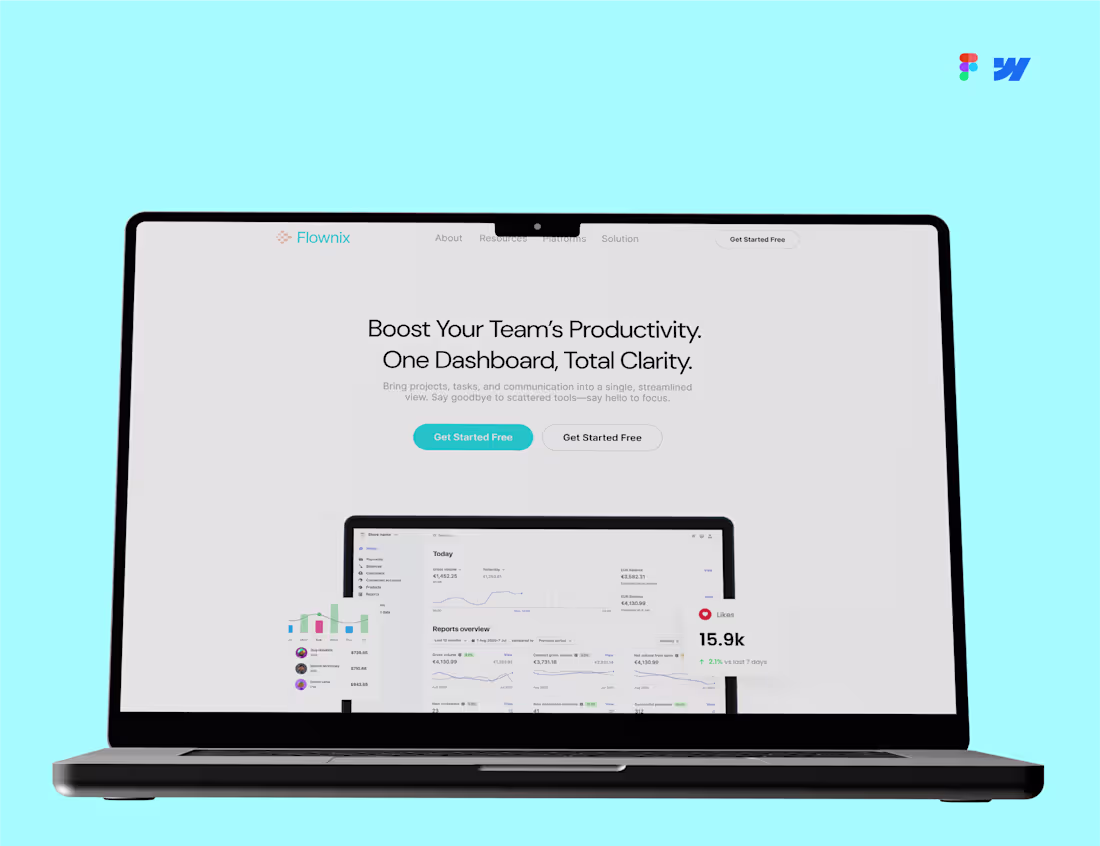 Cover image for Website Design & Webflow Development for Flownix