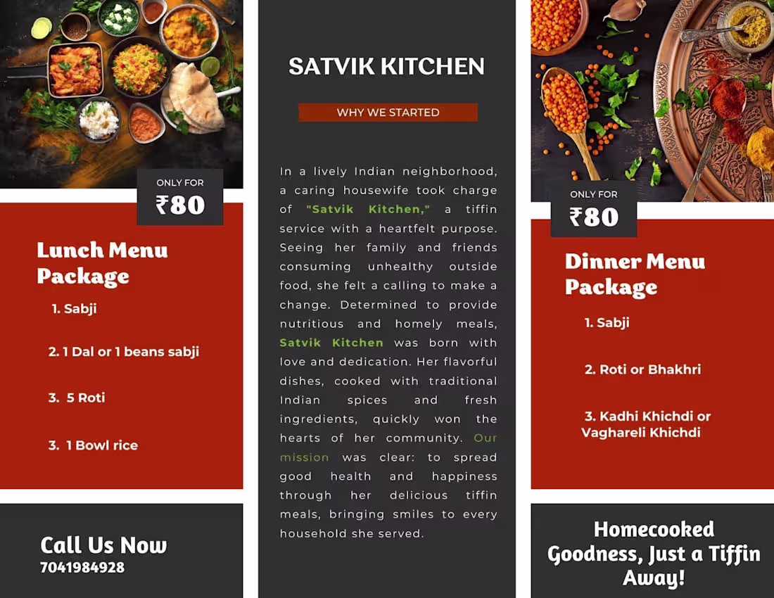 Cover image for Menu Design for Satvik Kitchen – Simple, Clean & User-Friendly
