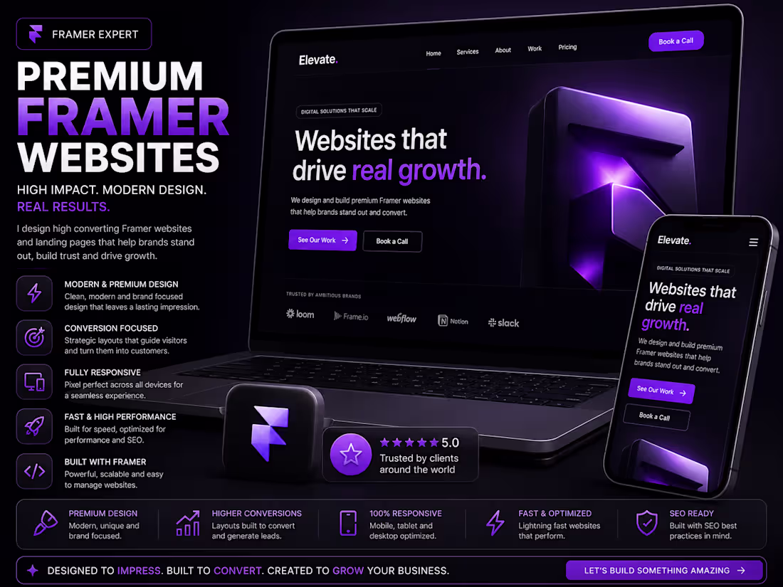 Cover image for Premium Framer Website & Landing Page Design for Modern Brands