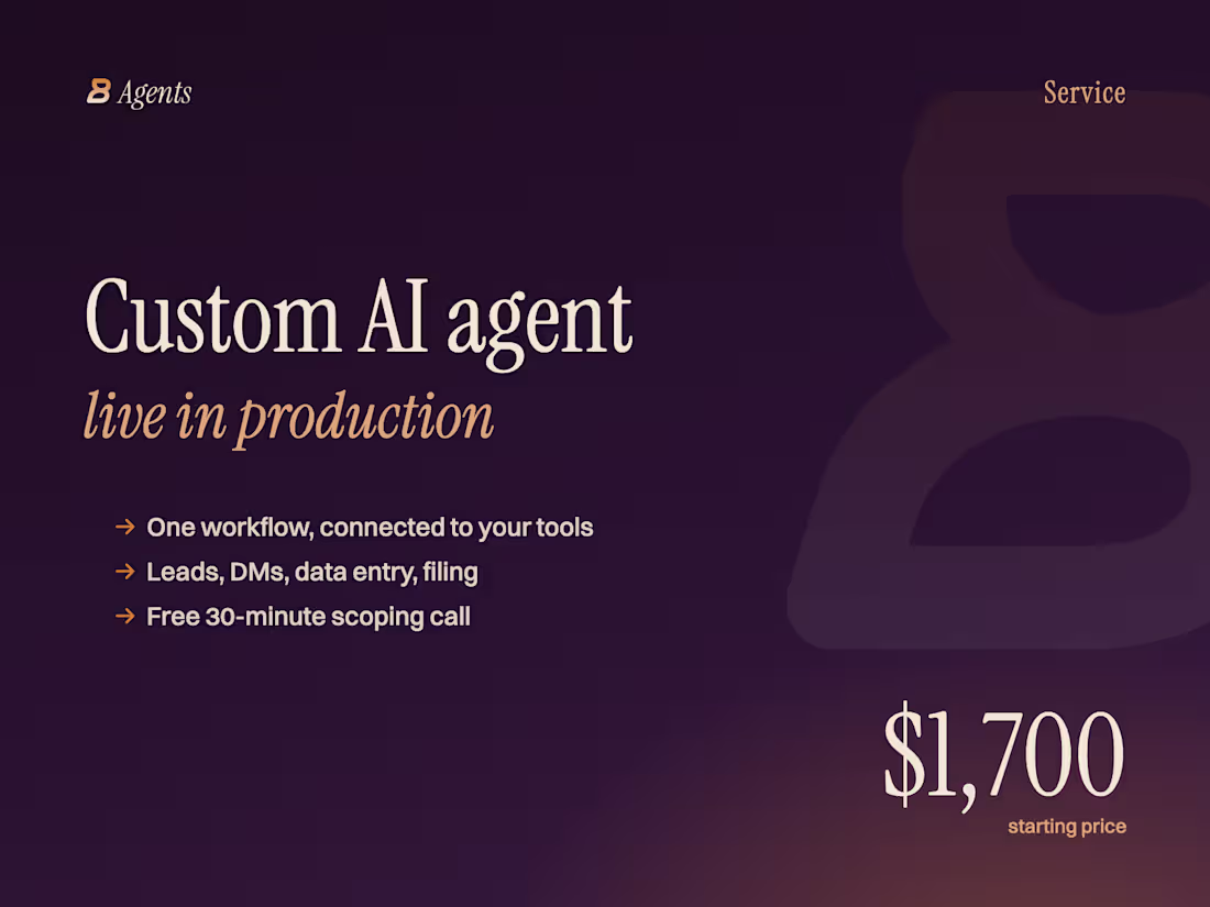 Cover image for Custom AI agent for your business