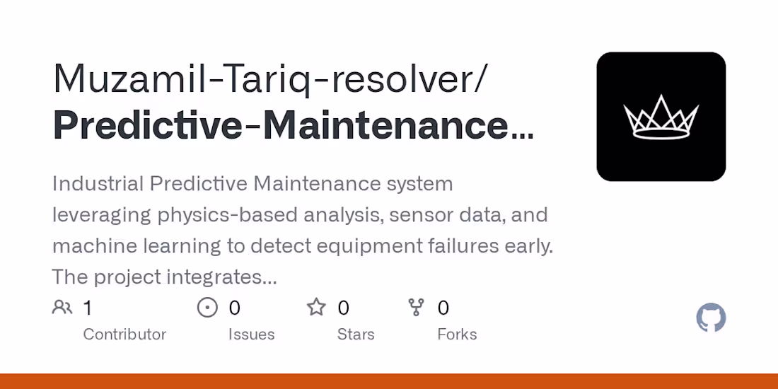 Cover image for Industrial Predictive Maintenance System Development