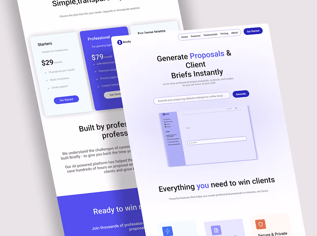Cover image for Saas Ai Proposal Generation Website (Responsive)