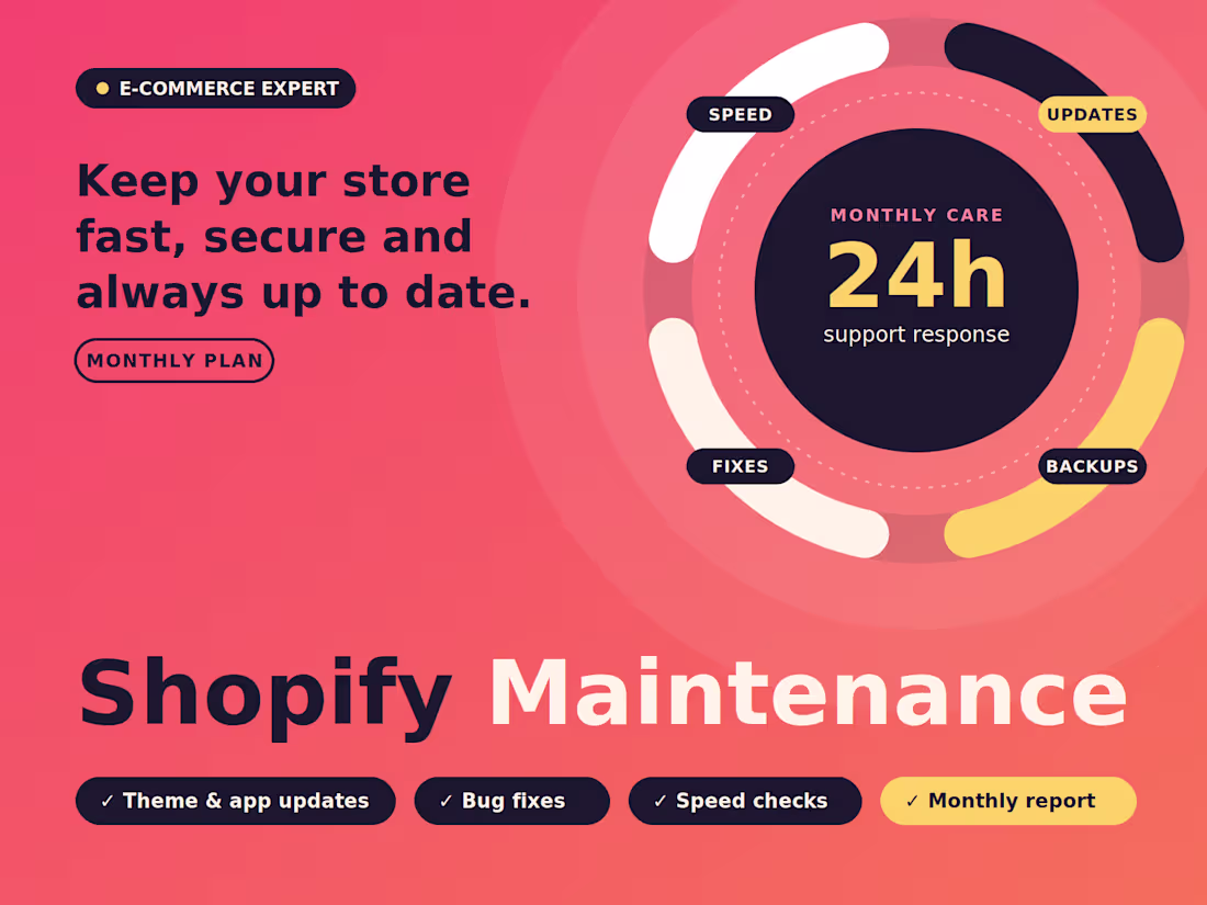 Cover image for Shopify Maintenance: Monthly Support & Store Care