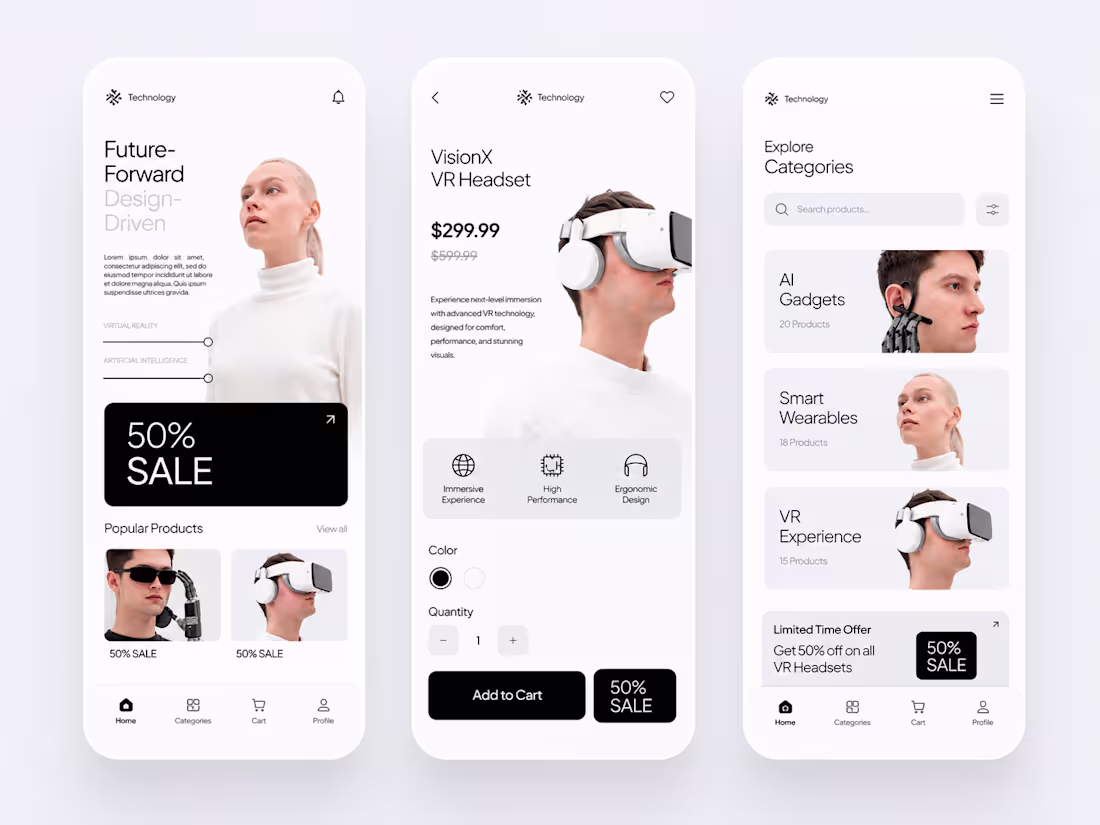 Cover image for Future Technology E-commerce Mobile App