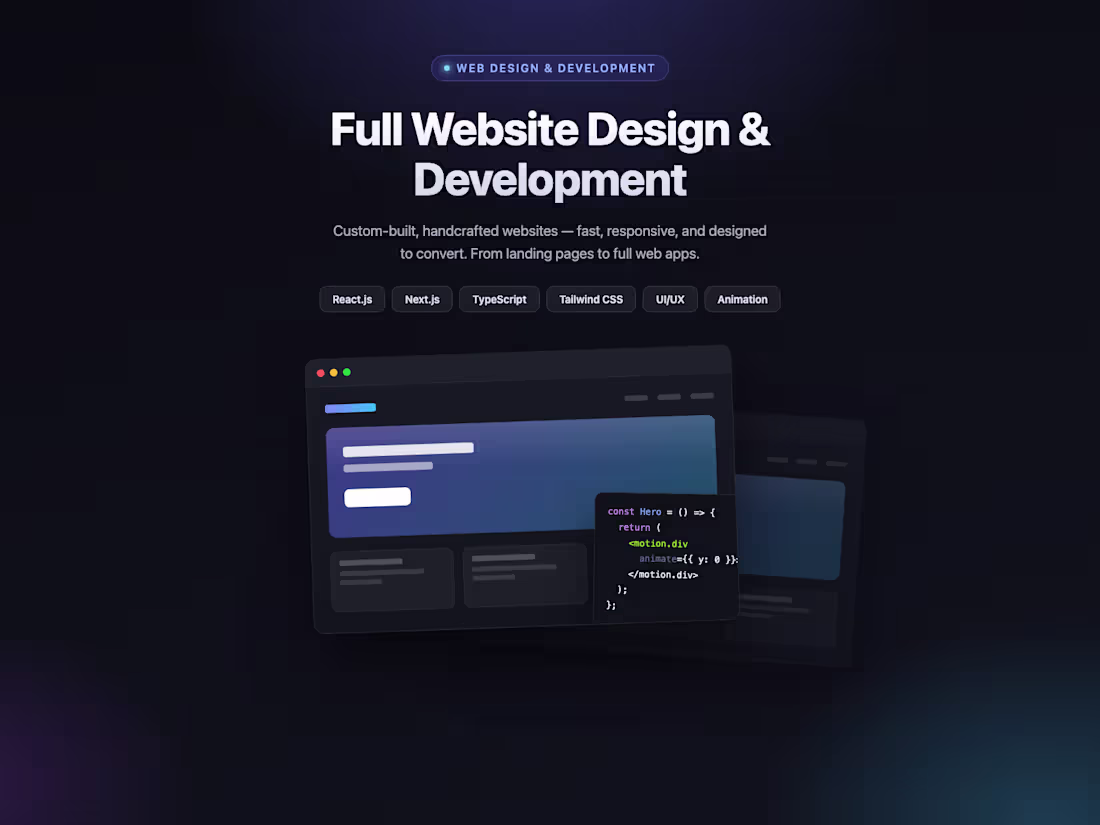 Cover image for Full Website Design & Development