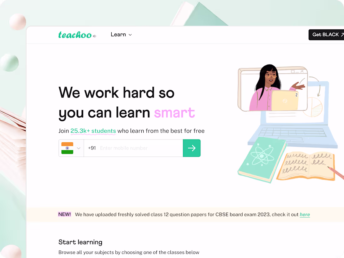 Cover image for Navigating Clutter to Clarity: A New Homepage for Teachoo