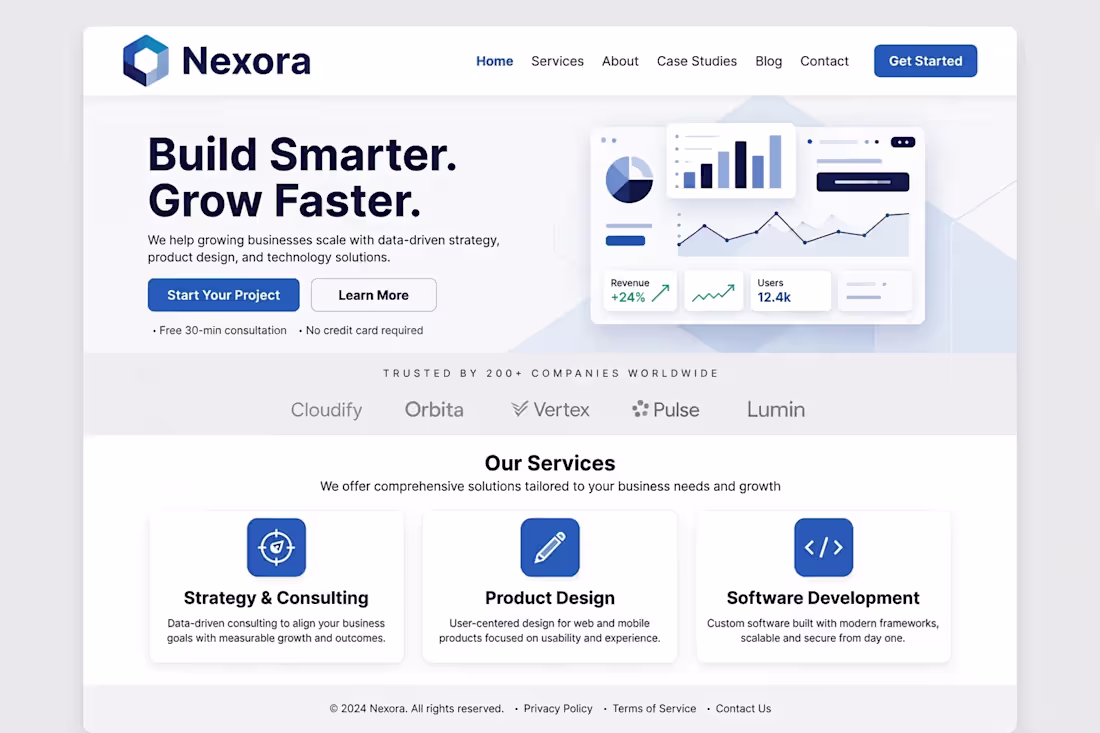 Cover image for Business Website Homepage Design