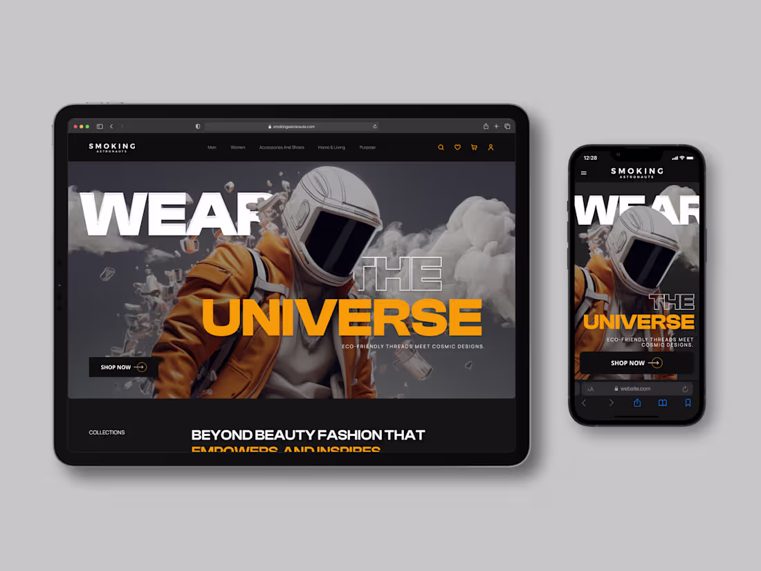 Cover image for Smoking Astronauts – Futuristic Fashion UI/UX
