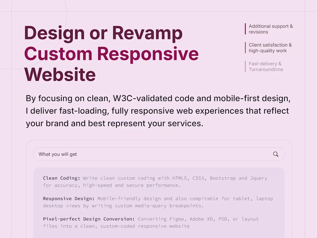 Cover image for Custom Responsive Website using HTML5, CSS3, Bootstrap, Jquery