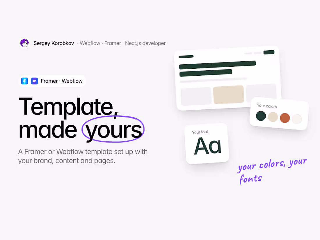 Cover image for Framer or Webflow Template Setup for Your Brand