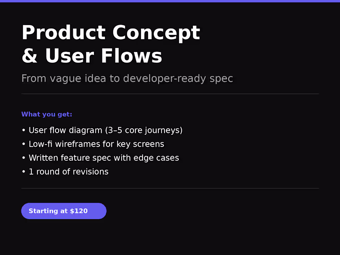 Cover image for Product Concept & User Flows 