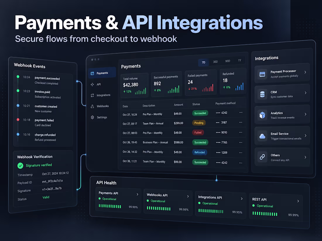 Cover image for Payments & API Integrations for SaaS Products