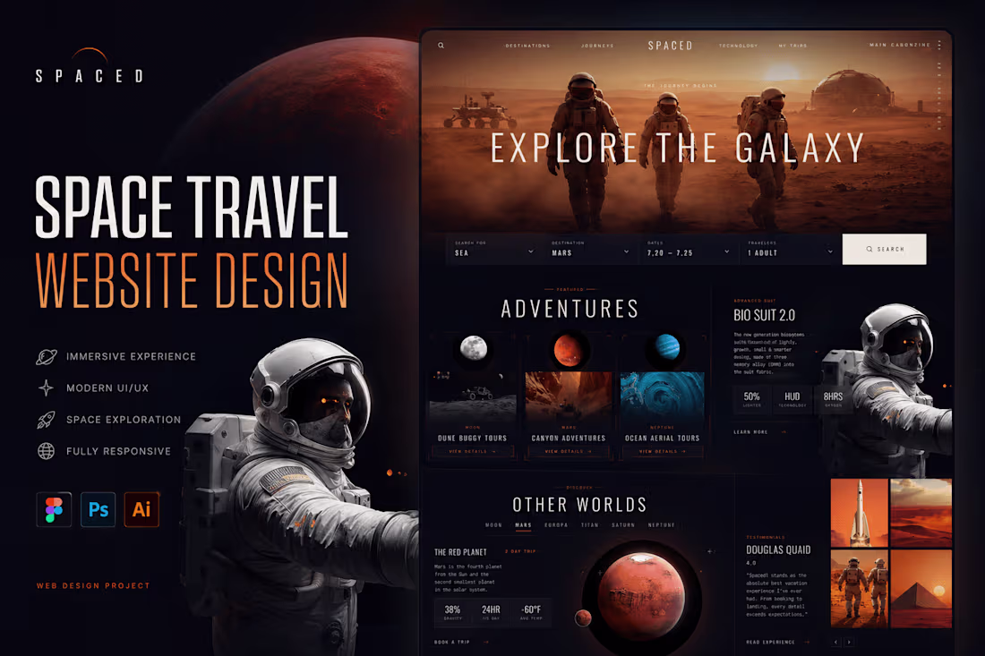 Cover image for SPACED — Immersive Space Tourism Web Experience