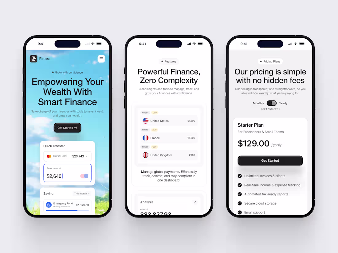 Cover image for Finance SaaS Landing Page Mobile