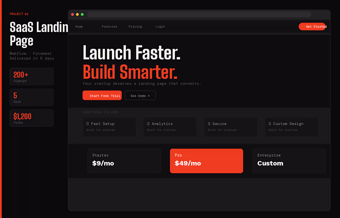 Cover image for Built a high-converting SaaS landing