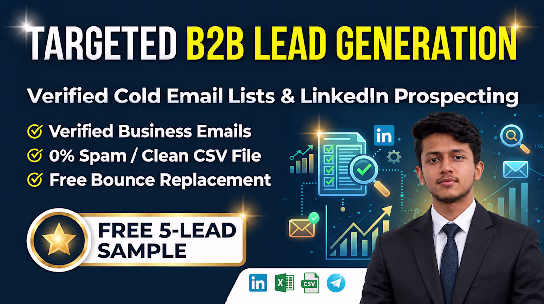 Cover image for Build a targeted b2b lead list with emails for your business.