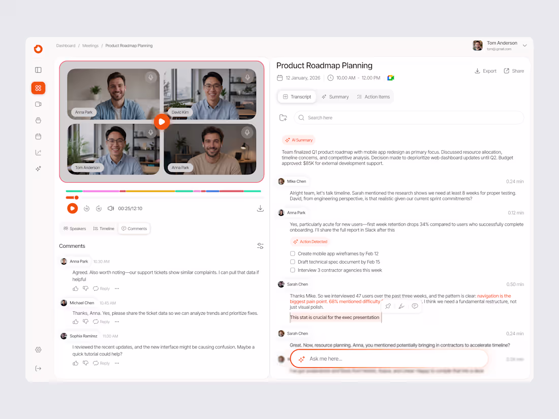 Cover image for AI Meeting Assistant Dashboard Smarter