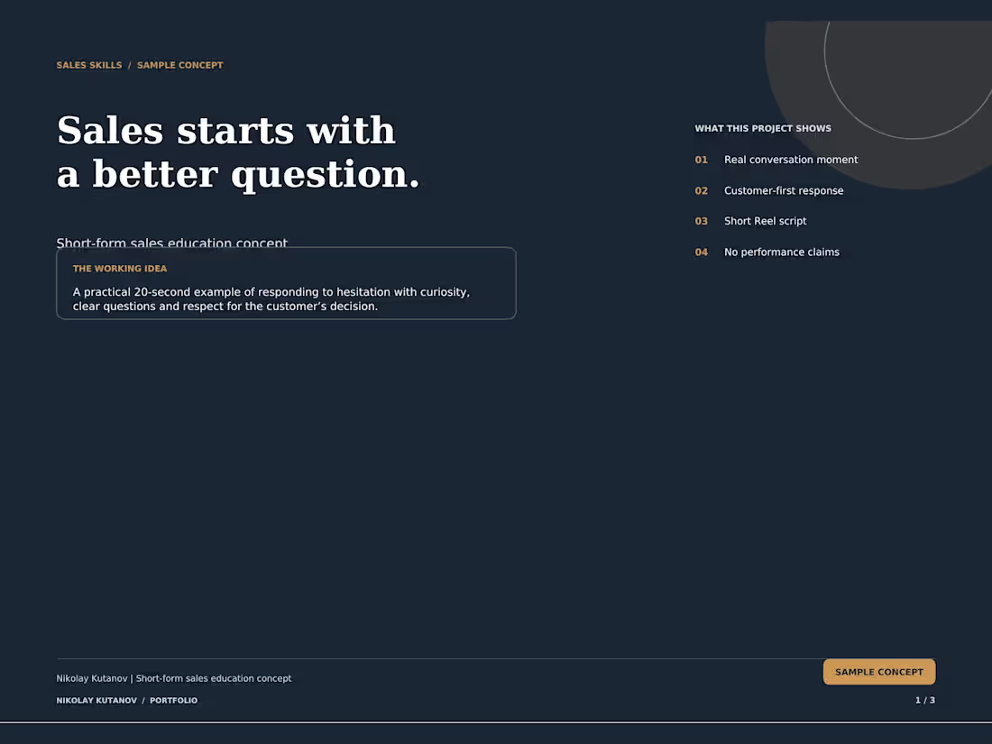 Cover image for This self-initiated sample concept shows