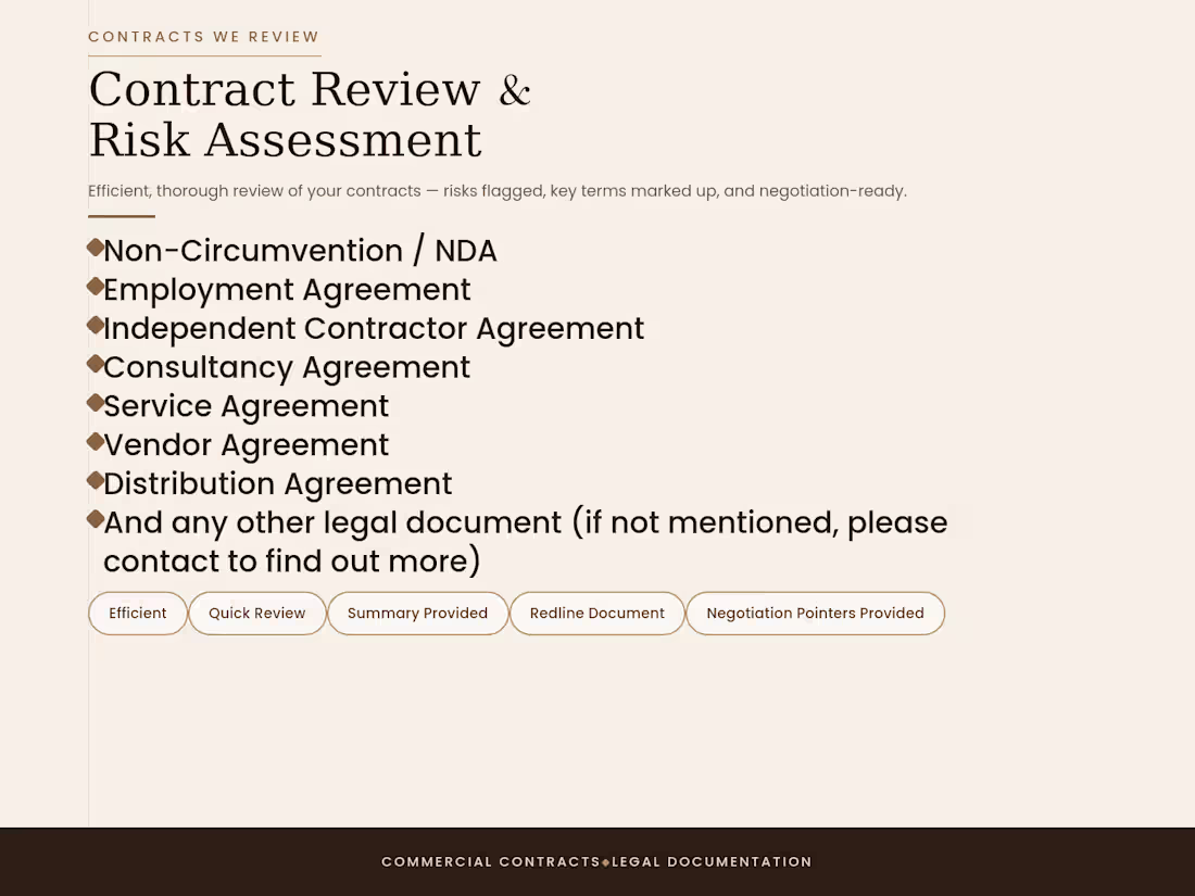 Cover image for  Contract Review & Risk Assessment