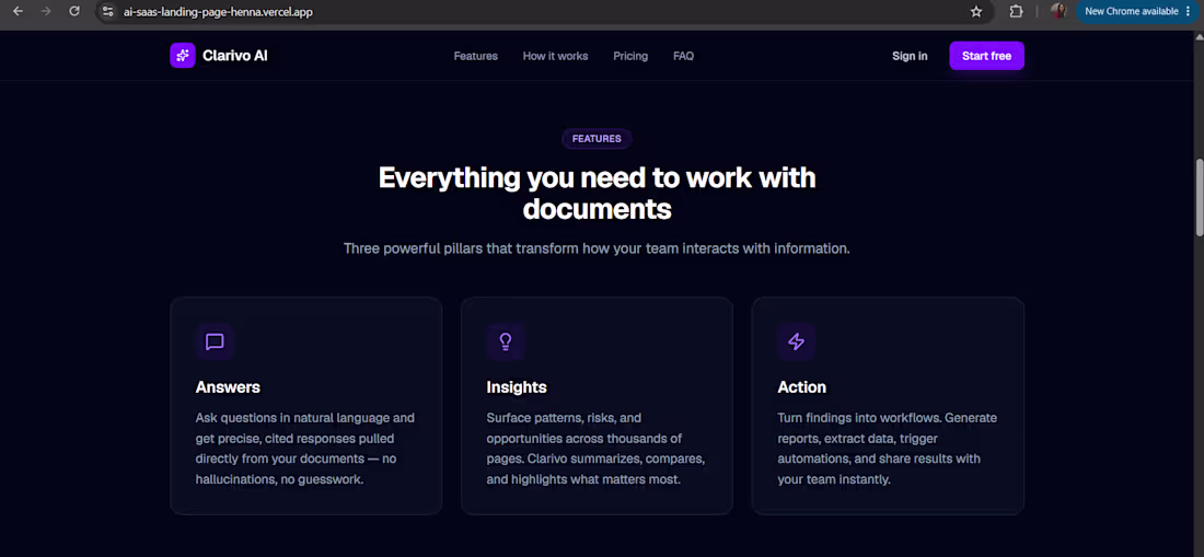 Cover image for Clarivo AI — Document Intelligence