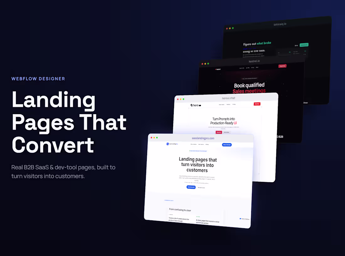 Cover image for Conversion-focused SaaS landing page in Webflow
