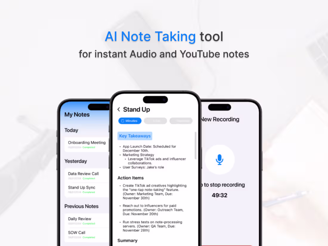 Cover image for The AI voice note app