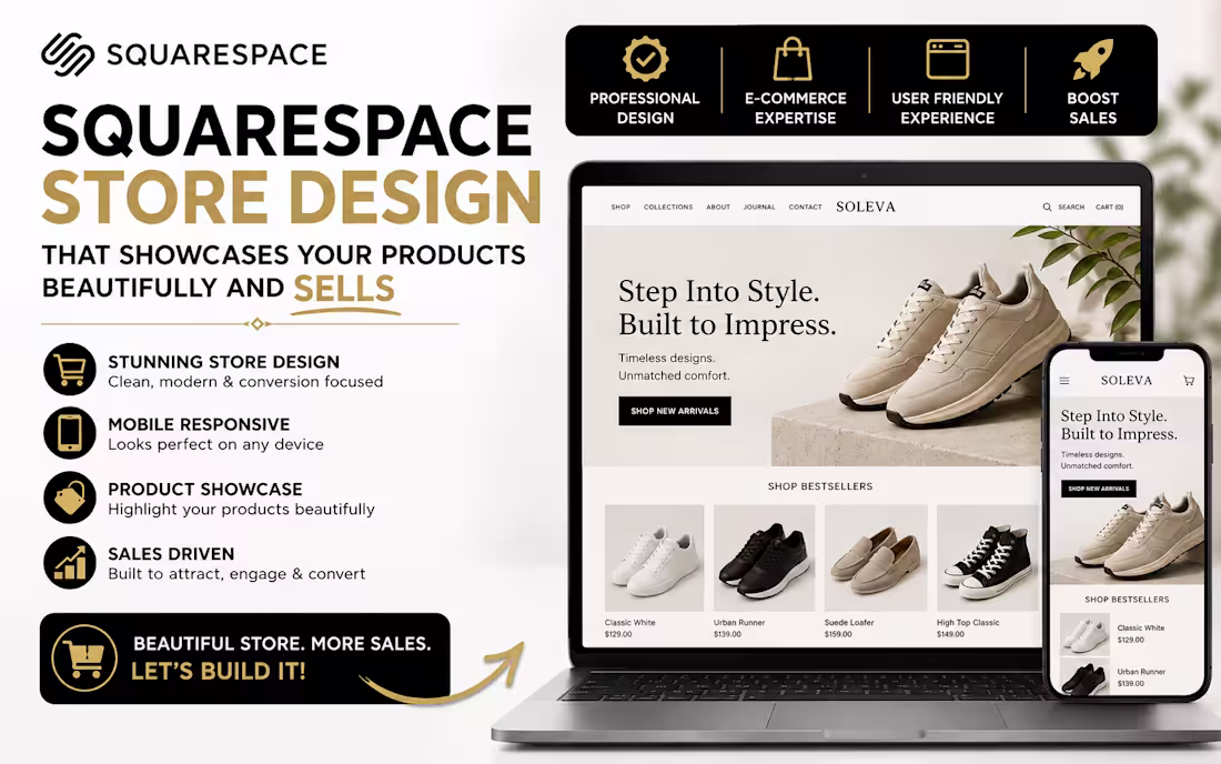 Cover image for I will Build a squarespace online store that sells your products
