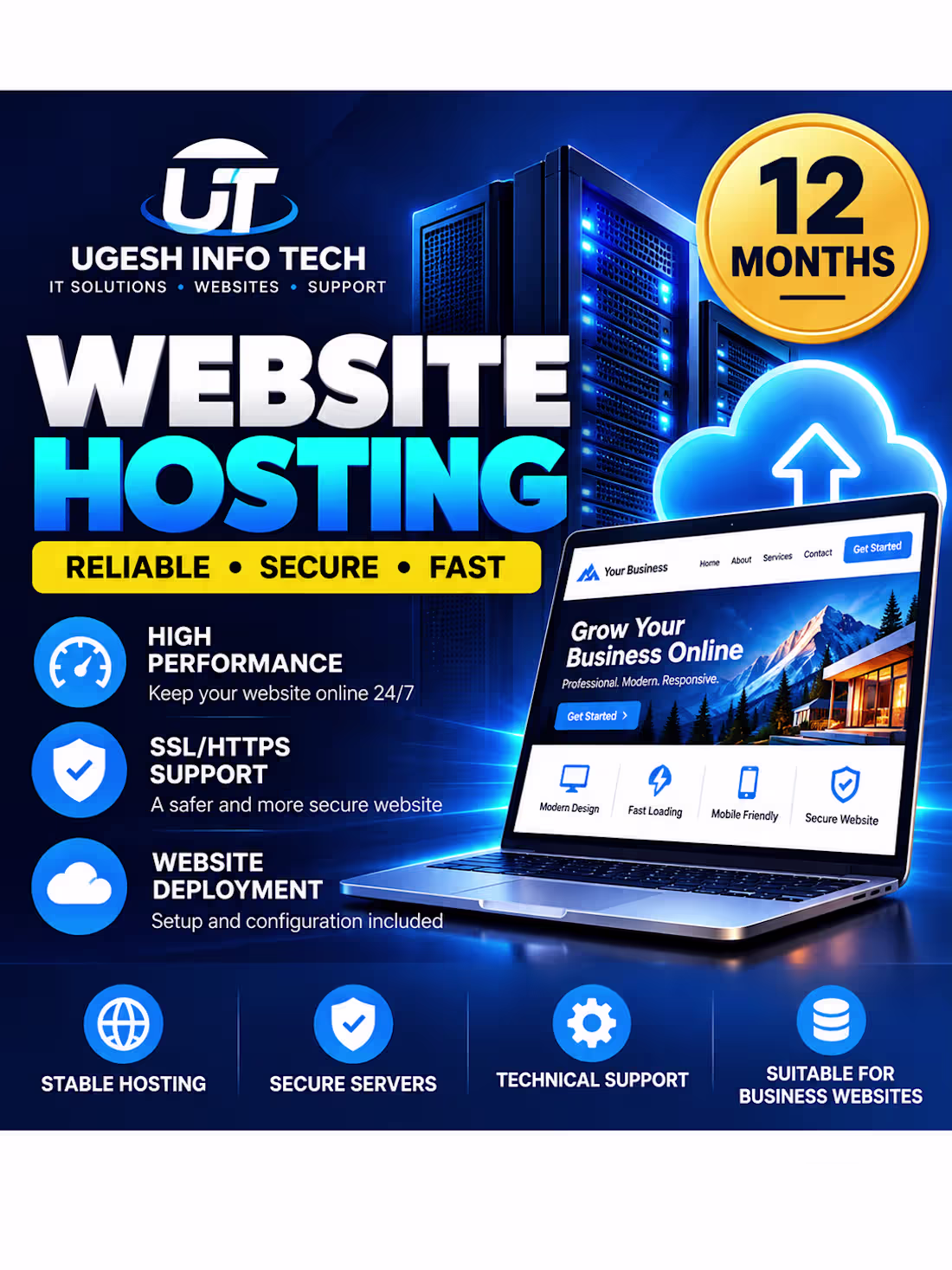Cover image for Professional Website Hosting 12-Month. 