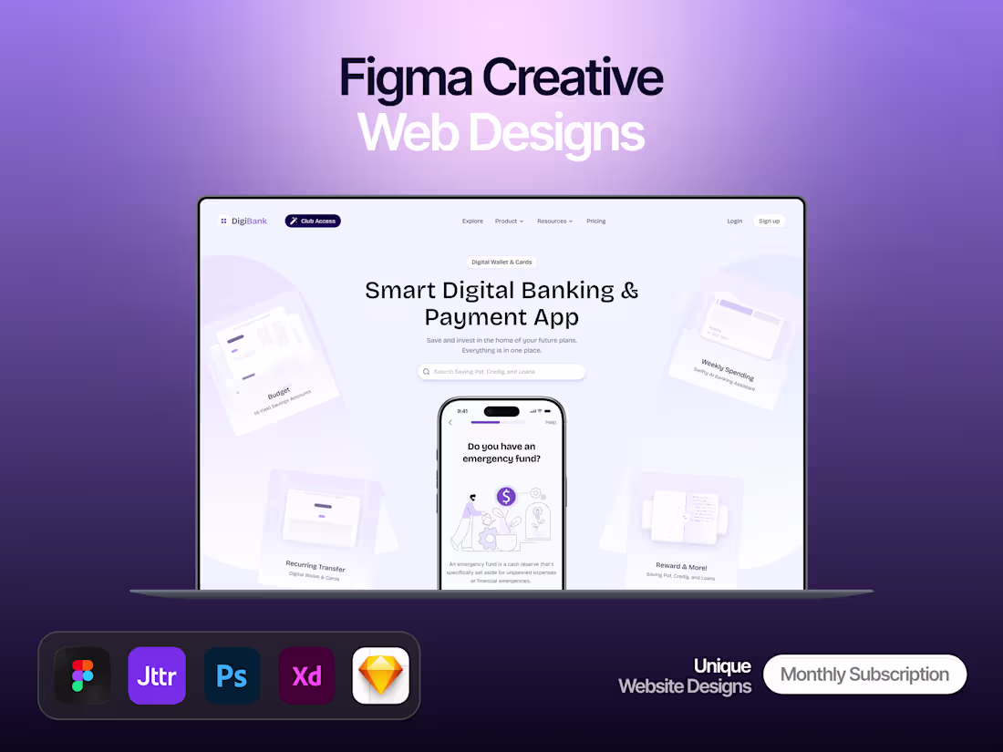 Cover image for Web Design Subscription | Figma UI/UX for Websites