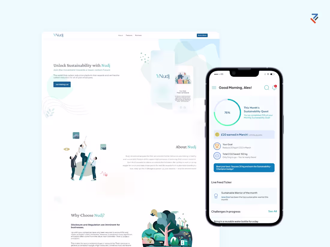 Cover image for Nudj - Landing Page for Mobile App
