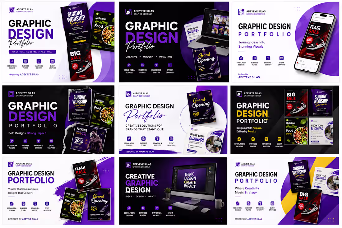 Cover image for Creative graphic design portfolio showcasing