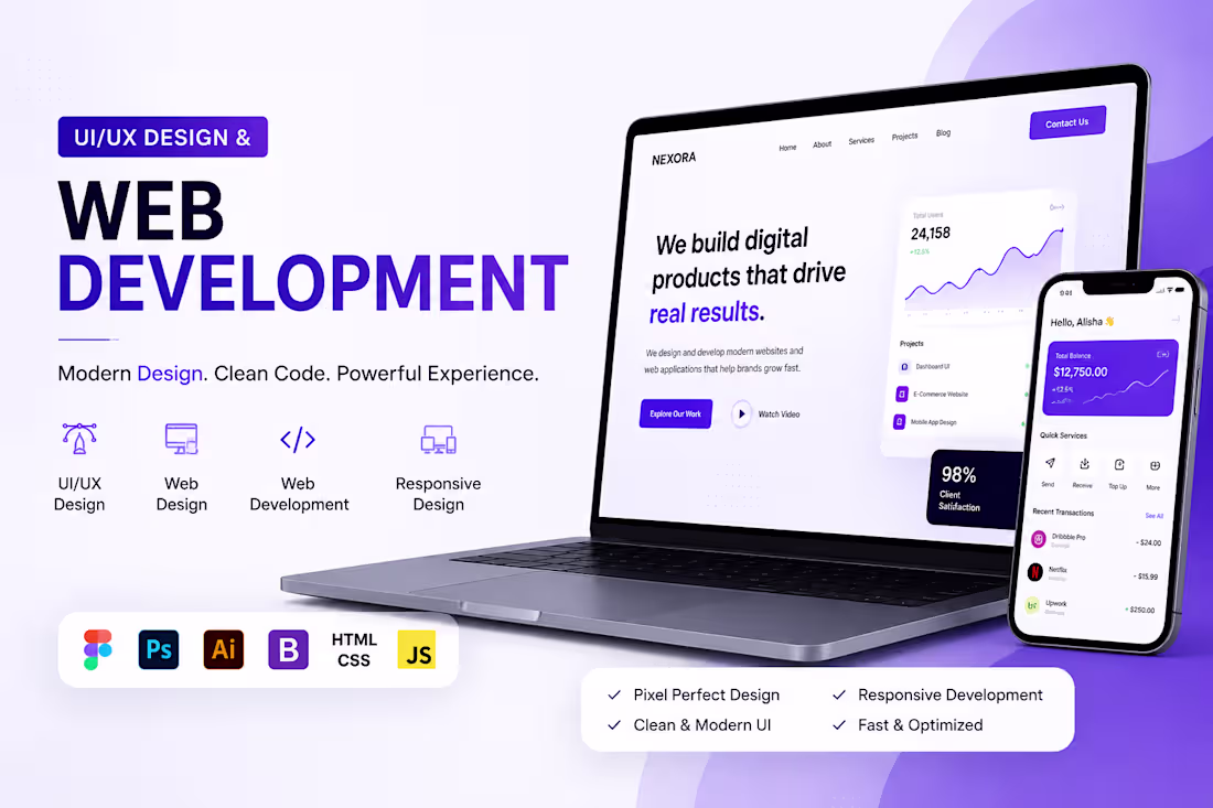 Cover image for UI/UX Design & Web Development