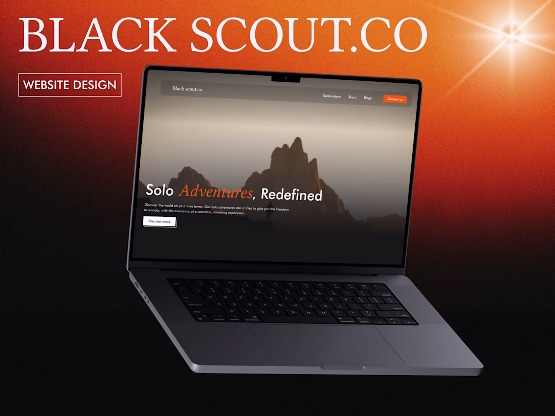 Cover image for Black Scout Co. | Luxury Solo Travel Website UI Design