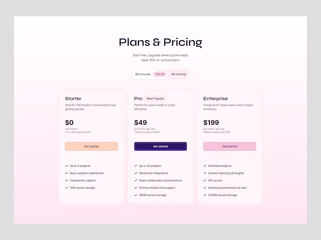 Cover image for Pricing section for a SaaS company