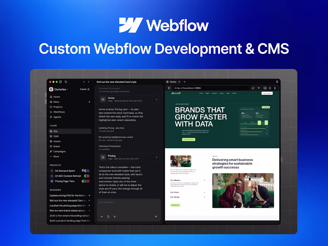Cover image for Custom Webflow Development & CMS